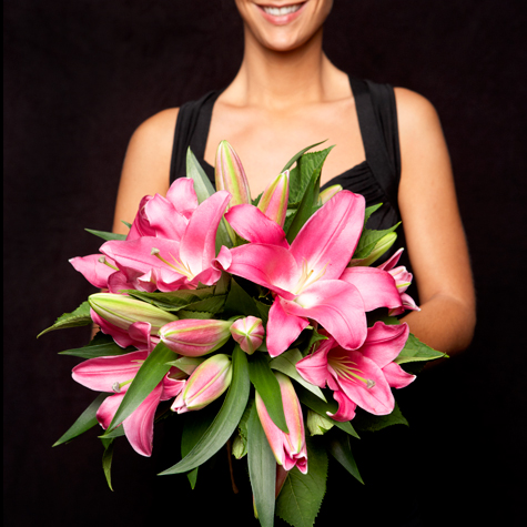 Pink Oriental Lily - 10 Stems